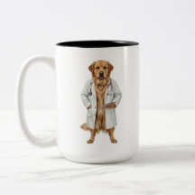 Taza de café divertida del perro del doctor | Mejo