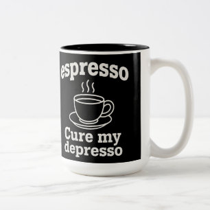 Bicolor Taza De Café Divertida Espresso Cura Mi Depresión