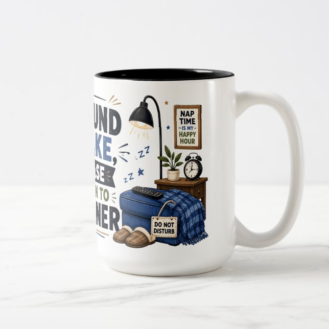 Bicolor Taza De Café Divertida Para Papá Dormilón (Derecha)