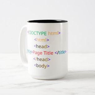 Bicolor Taza de café divertida para programadores