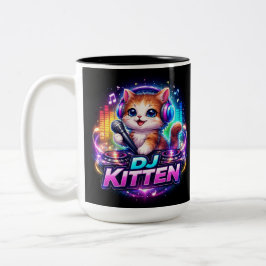 Bicolor Taza de café DJ KITTEN 2 Two-Tone