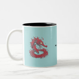 Bicolor Taza de café Dragón del Mar Rojo