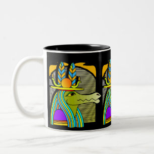Bicolor Taza de café egipcia del diseño de los