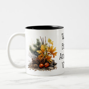 Bicolor Taza de café elegante de otoño de dos tonos