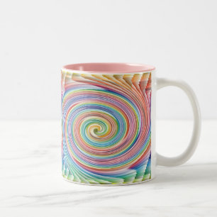 Bicolor Taza de café espiral colorida del modelo