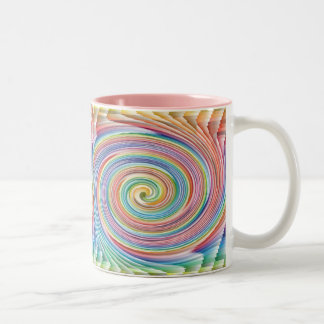 Bicolor Taza de café espiral colorida del modelo