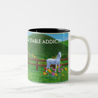 Bicolor Taza de café estable del adicto a la estrella