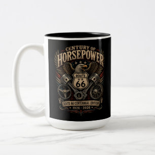 Bicolor Taza de café estilo garaje centenario del águila d