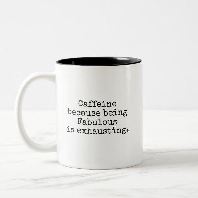 Bicolor Taza de café fabulosa pero agotada (Izquierda)