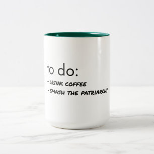 Bicolor taza de café feminista