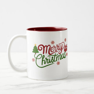 Bicolor Taza de café festivo de Navidad roja y verde