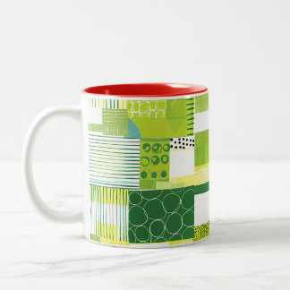 Bicolor Taza de café floral tropical colorida – Flujo vibr