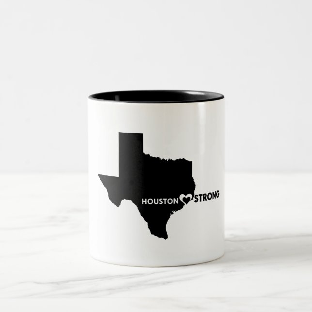 Bicolor Taza de café fuerte de Houston (Centro)