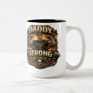 Bicolor Taza De Café Fuerte Papá Vintage Gimnasio Padre Di