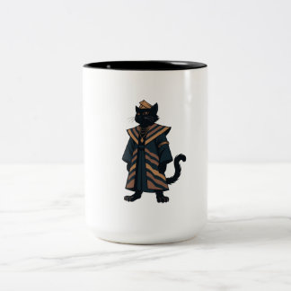 Bicolor Taza de café gato negro faraón