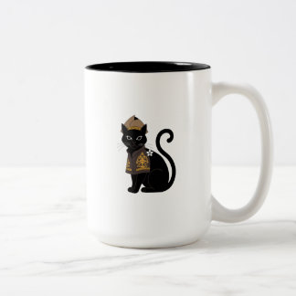 Bicolor Taza de café gato negro guerrero