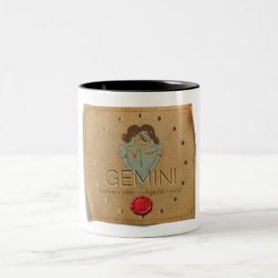 Bicolor Taza de café - Géminis - Zodíaco