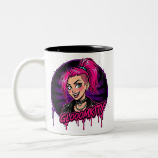 Bicolor Taza de café Gloomkitty