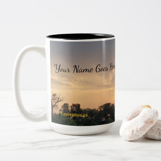 Bicolor Taza de café grande (Con donut)