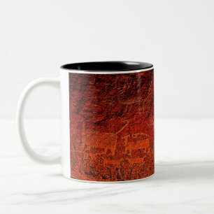 Bicolor Taza de café grande del arte de la roca