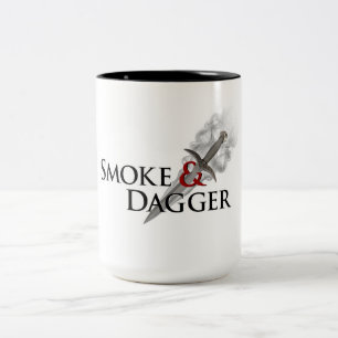 Bicolor Taza de café grande del humo 15oz y de la daga