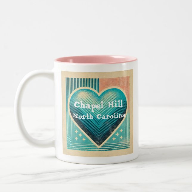 Bicolor Taza de café Heart de Chapel Hill (Izquierda)