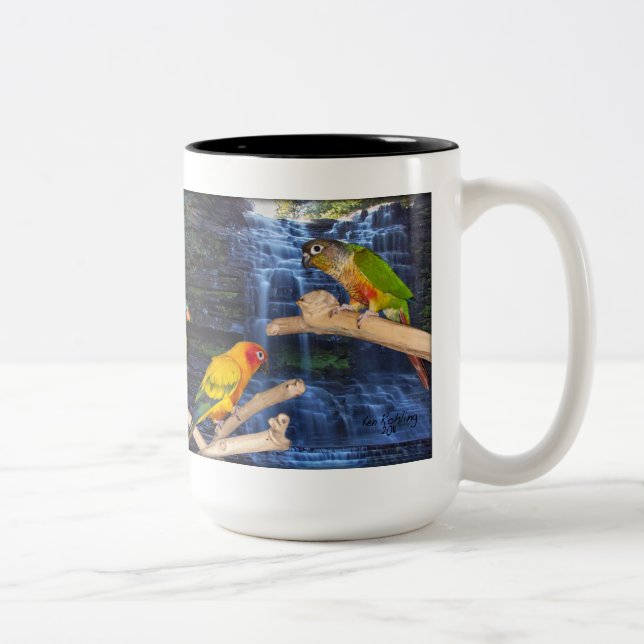 Bicolor Taza de café hermosa de Conure (Derecha)