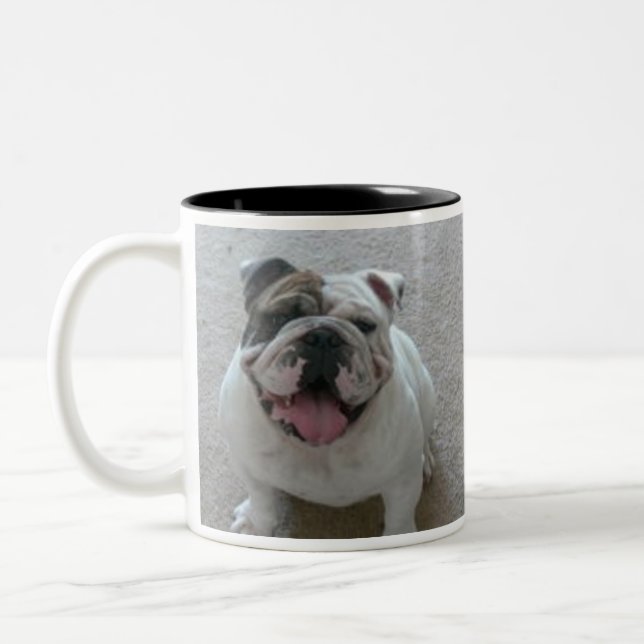 Bicolor Taza de café inglesa del titán del bulldog (Izquierda)