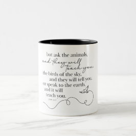 Bicolor Taza de café JOB 12:7