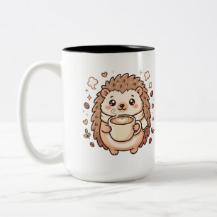 Bicolor Taza de café kawaii de erizo lindo de dos tonos