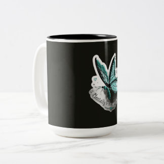 Bicolor Taza de café linda con frase adhesiva
