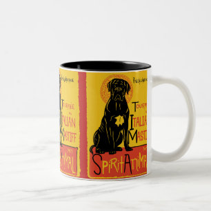 Bicolor Taza de café linda del perro de Corso del bastón