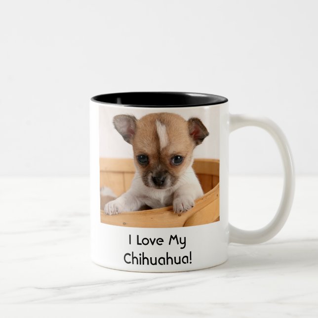 Bicolor Taza de café linda del perro de perrito de la (Derecha)