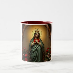 Bicolor Taza de café María Reina del Cielo