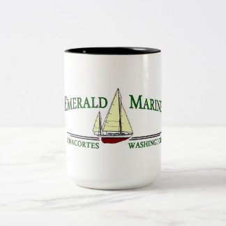 Bicolor Taza de café marina esmeralda