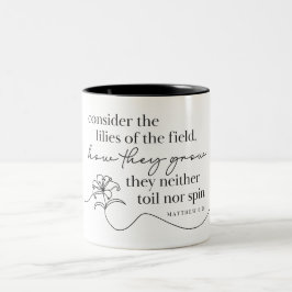Bicolor Taza de café - MATEO 6:28