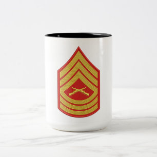 Bicolor Taza de café militar con rango de sargento de arti