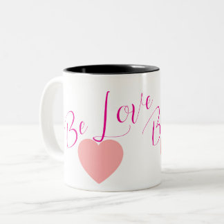 Bicolor Taza De Café Minimalista Corazón Sé Amor | Inspira