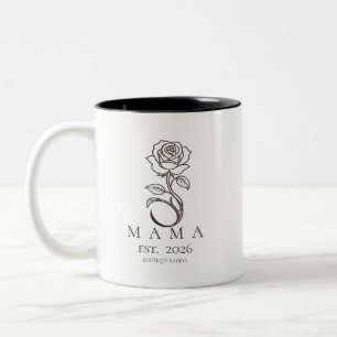 Bicolor Taza de café minimalista rosa MAMA personalizada