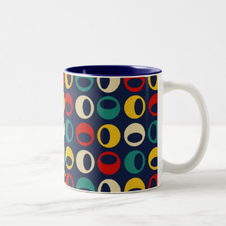 Bicolor Taza de café moderna retra fresca de las esferas