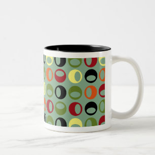 Bicolor Taza de café moderna retra fresca de las esferas