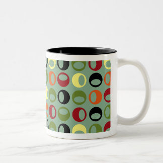 Bicolor Taza de café moderna retra fresca de las esferas