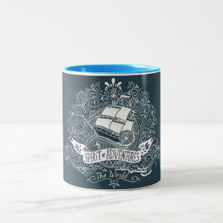 Bicolor Taza de café motiva náutica