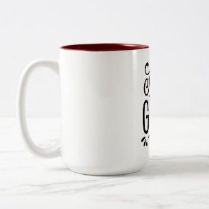 Bicolor Taza de café motivacional para enfocarse en lo bue