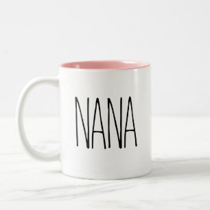 Bicolor Taza de café Nana inspirada en RAE DUNN