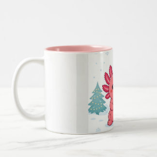 Bicolor Taza de café navideña de dos tonos de ajolote Kawa