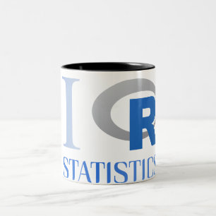 Bicolor Taza de café o té de I love R Statistics