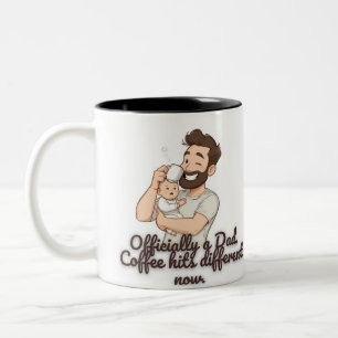 Bicolor Taza de café Oficialmente un papá – Regalo diverti