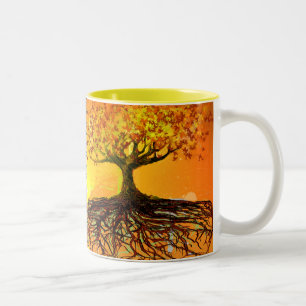 Bicolor Taza de café Original Art-Roots Run Deep