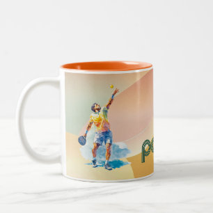 Bicolor Taza de café Padel: Colección de estilo vibrante V